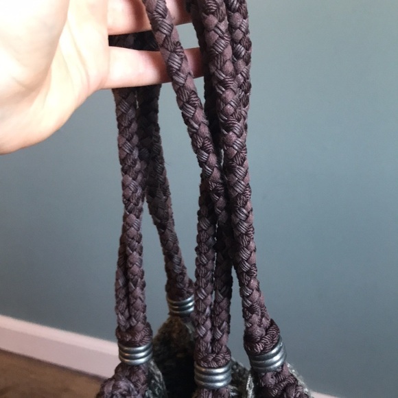 Sakroots | Double handle crochet shoulder bag. Boho hippie earthy rustic - Picture 11 of 14